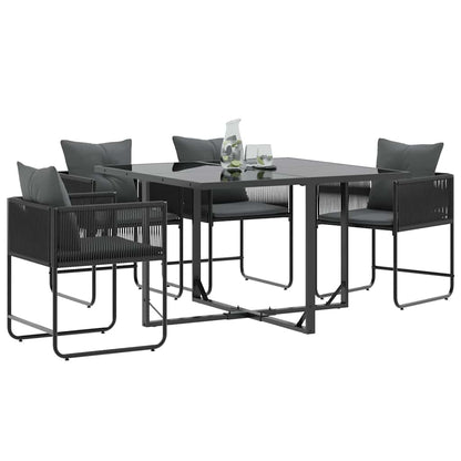 Gartenstühle 4 pcs Schwarz und Anthrazit 50.5 x 53.5 x 63.5 cm