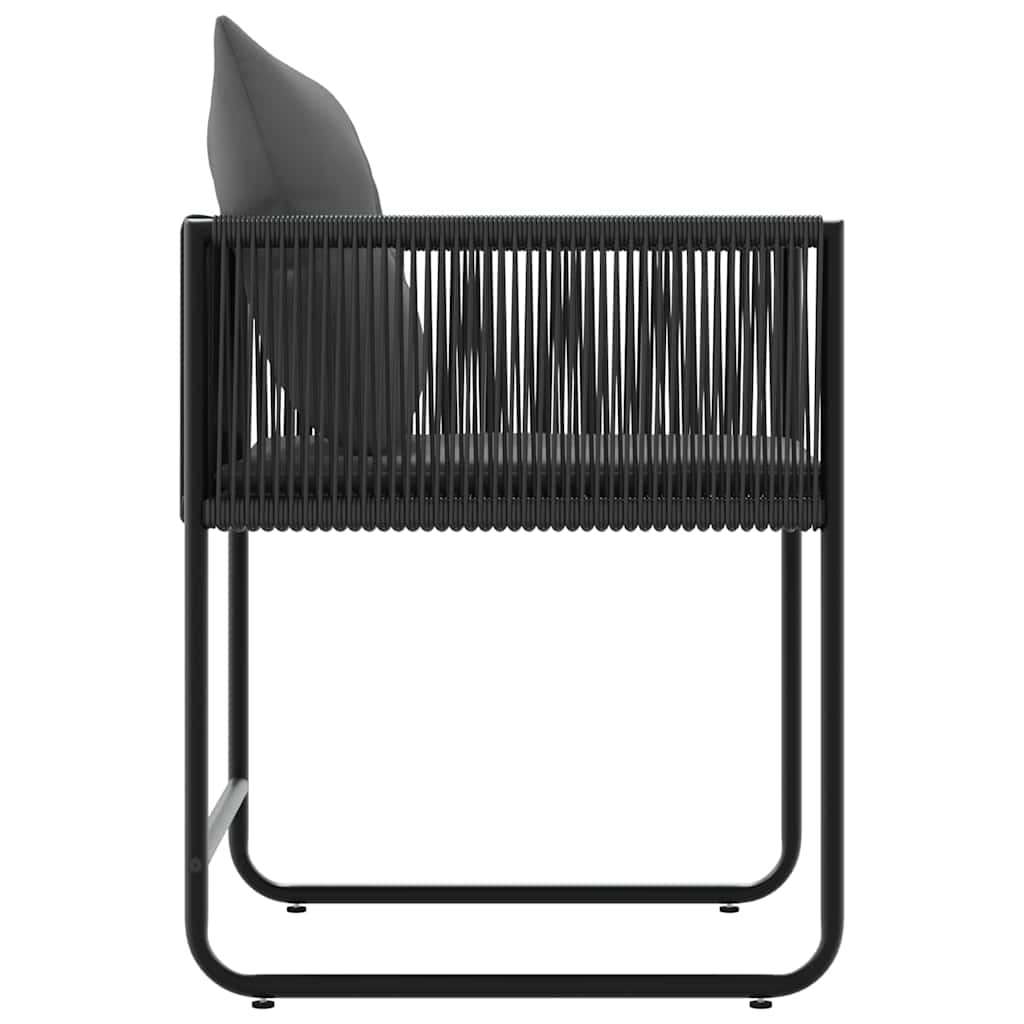 Gartenstühle 4 pcs Schwarz und Anthrazit 50.5 x 53.5 x 63.5 cm