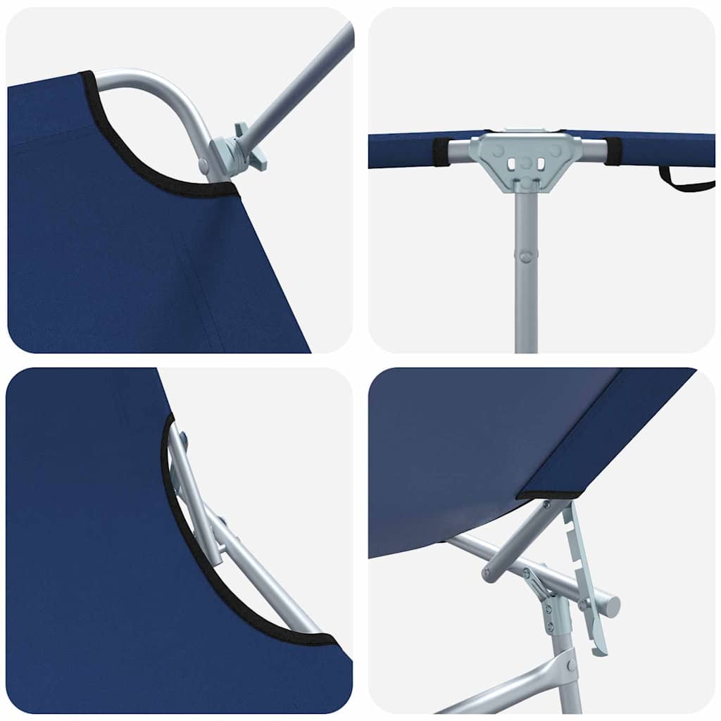 Sonnenliege 2-Person 2 pcs Blau 58 x 188 x 77cm Stoff