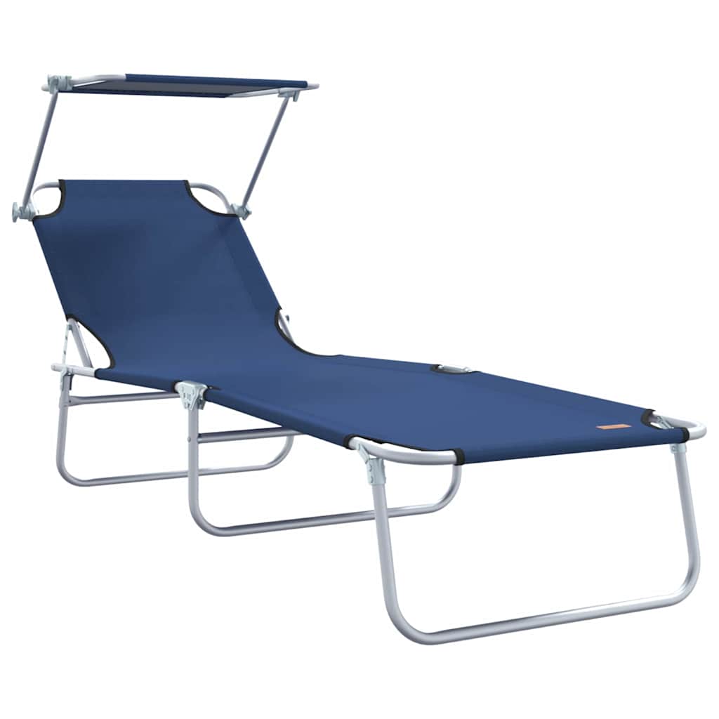 Sonnenliege 2-Person 2 pcs Blau 58 x 188 x 77cm Stoff