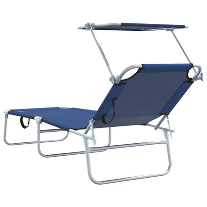 Sonnenliege 2-Person 2 pcs Blau 58 x 188 x 77cm Stoff