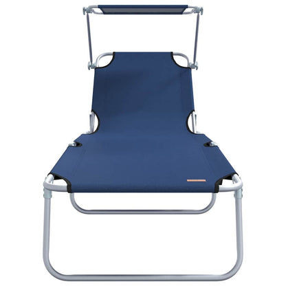 Sonnenliege 2-Person 2 pcs Blau 58 x 188 x 77cm Stoff