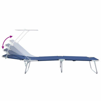 Sonnenliege 2-Person 2 pcs Blau 58 x 188 x 77cm Stoff