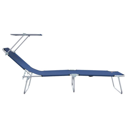 Sonnenliege 2-Person 2 pcs Blau 58 x 188 x 77cm Stoff