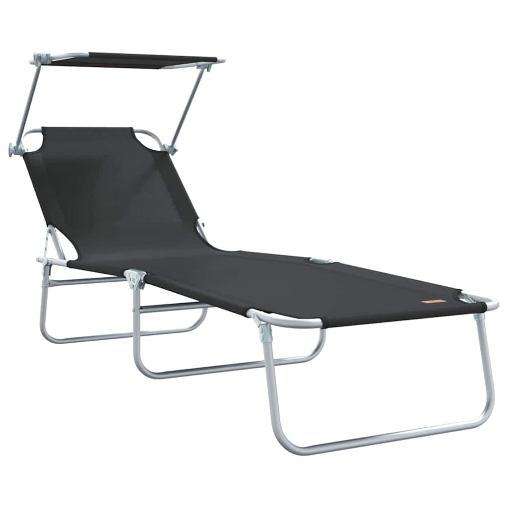Sonnenliege 2-Person 2 pcs Schwarz 58 x 188 x 77cm Stoff