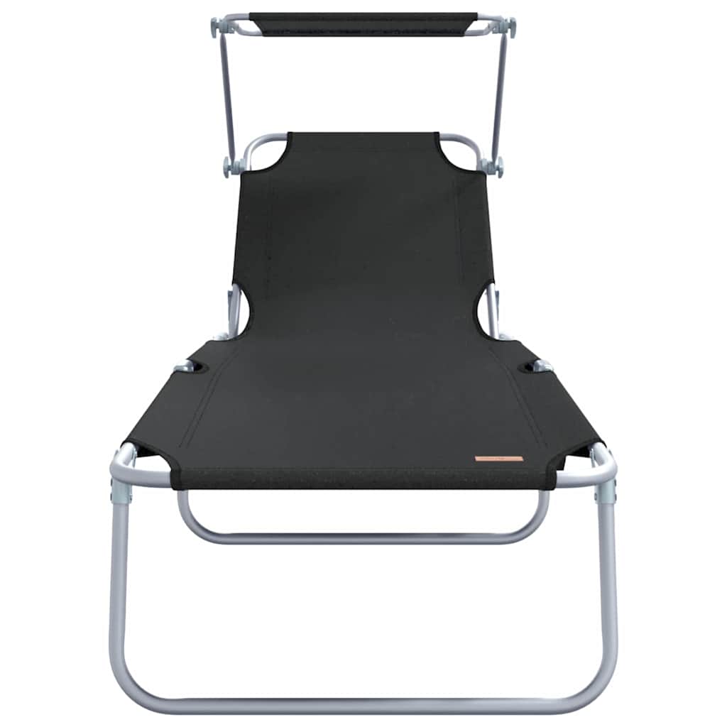 Sonnenliege 2-Person 2 pcs Schwarz 58 x 188 x 77cm Stoff