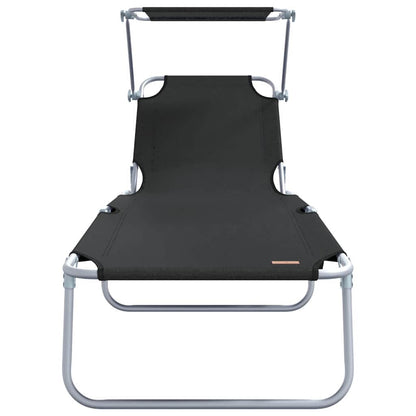 Sonnenliege 2-Person 2 pcs Schwarz 58 x 188 x 77cm Stoff