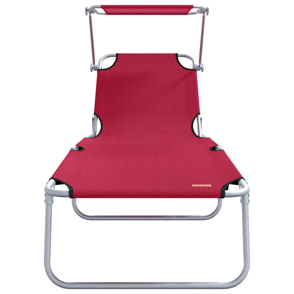 Sonnenliege 2-Person 2 pcs Rot 58 x 188 x 77cm Stoff