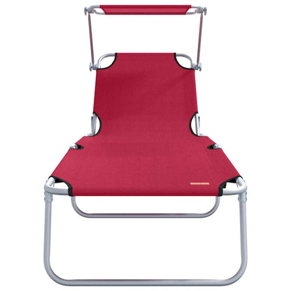 Sonnenliege 2-Person 2 pcs Rot 58 x 188 x 77cm Stoff