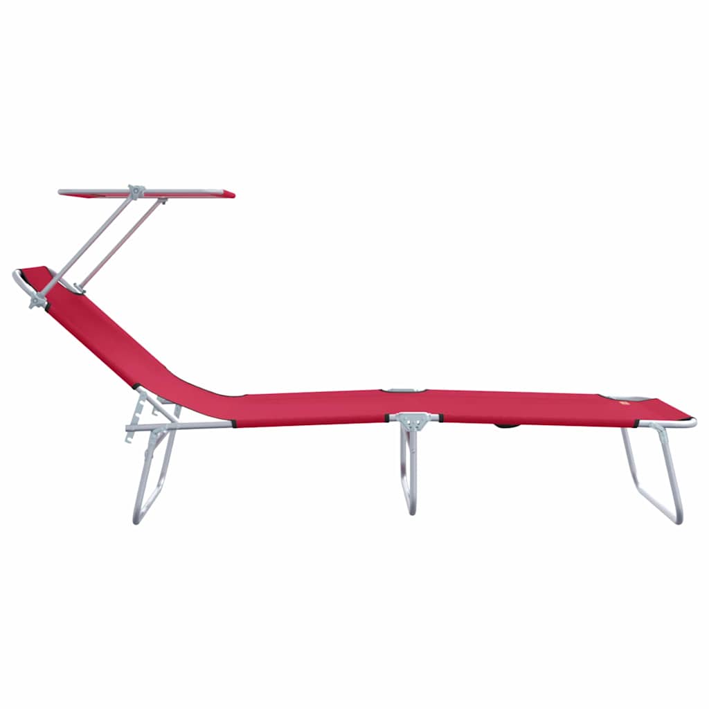 Sonnenliege 2-Person 2 pcs Rot 58 x 188 x 77cm Stoff