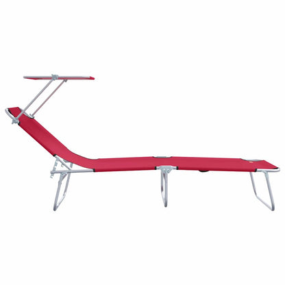 Sonnenliege 2-Person 2 pcs Rot 58 x 188 x 77cm Stoff