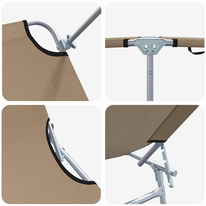 Sonnenliege 2-Person 2 pcs Taupe 58 x 188 x 77cm Stoff