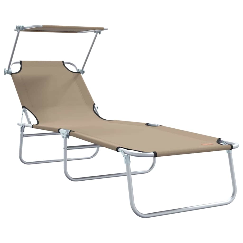 Sonnenliege 2-Person 2 pcs Taupe 58 x 188 x 77cm Stoff