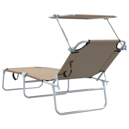 Sonnenliege 2-Person 2 pcs Taupe 58 x 188 x 77cm Stoff