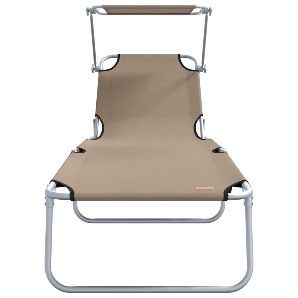 Sonnenliege 2-Person 2 pcs Taupe 58 x 188 x 77cm Stoff