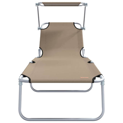 Sonnenliege 2-Person 2 pcs Taupe 58 x 188 x 77cm Stoff
