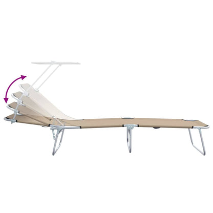 Sonnenliege 2-Person 2 pcs Taupe 58 x 188 x 77cm Stoff