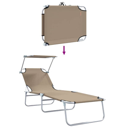 Sonnenliege 2-Person 2 pcs Taupe 58 x 188 x 77cm Stoff