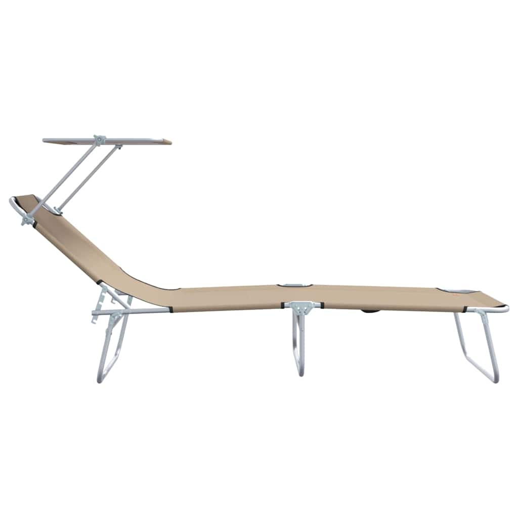 Sonnenliege 2-Person 2 pcs Taupe 58 x 188 x 77cm Stoff