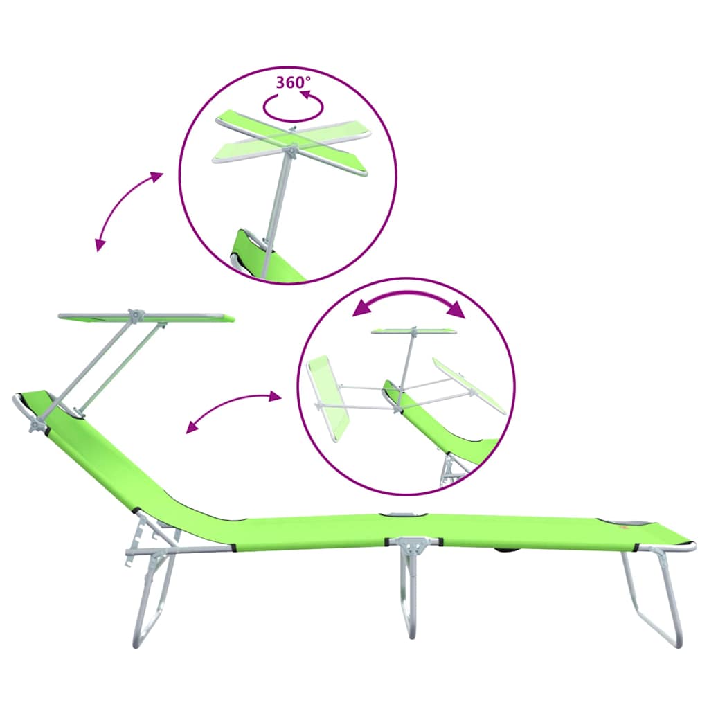 Sonnenliege 2-Person 2 pcs Grün 58 x 188 x 77cm Stoff