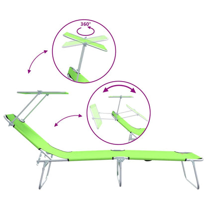 Sonnenliege 2-Person 2 pcs Grün 58 x 188 x 77cm Stoff