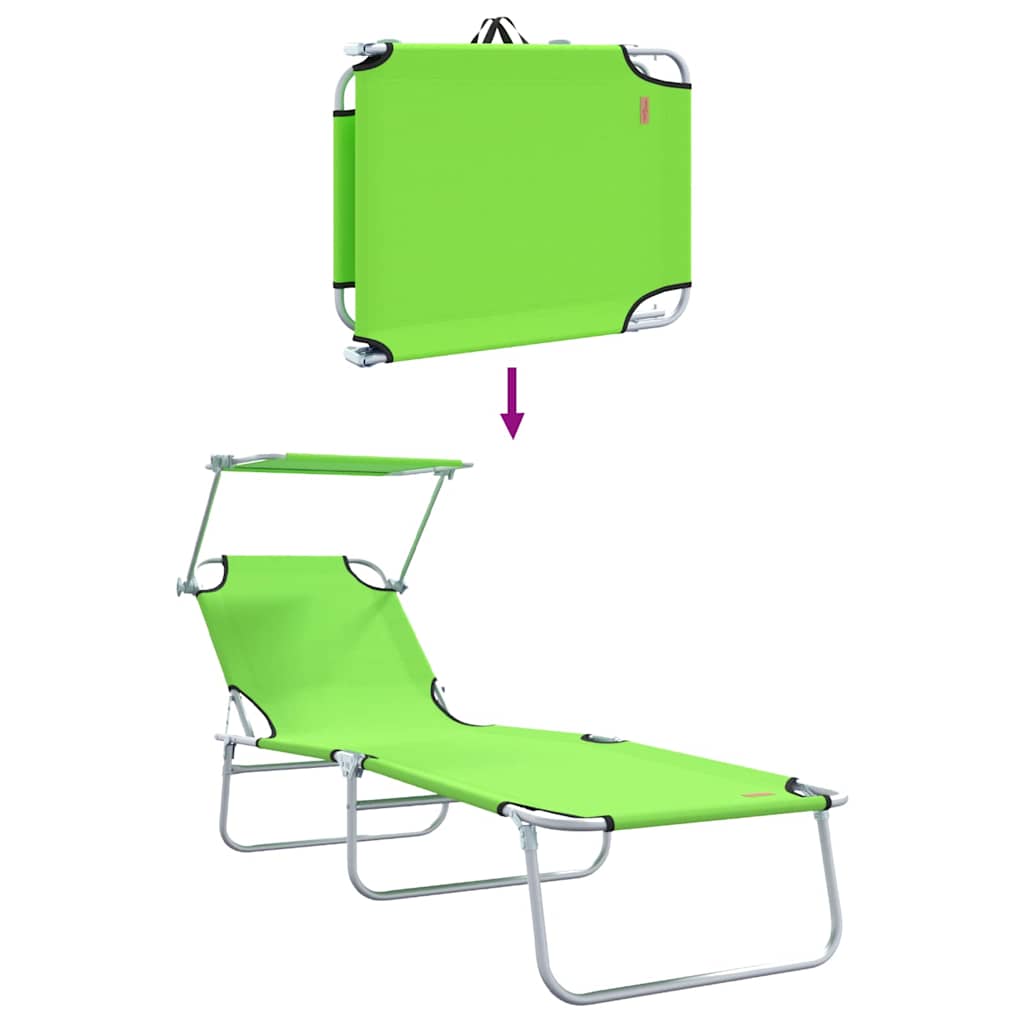 Sonnenliege 2-Person 2 pcs Grün 58 x 188 x 77cm Stoff