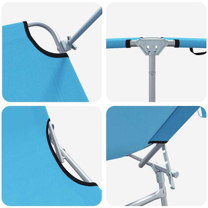 Sonnenliege 2-Person 2 pcs Blau 58 x 188 x 77cm Stoff