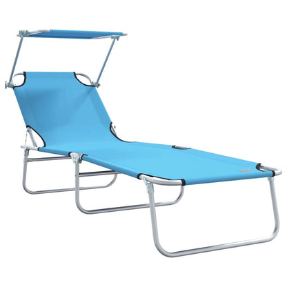 Sonnenliege 2-Person 2 pcs Blau 58 x 188 x 77cm Stoff