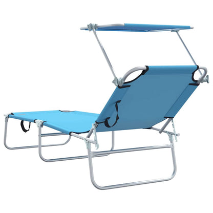 Sonnenliege 2-Person 2 pcs Blau 58 x 188 x 77cm Stoff