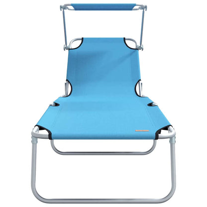 Sonnenliege 2-Person 2 pcs Blau 58 x 188 x 77cm Stoff