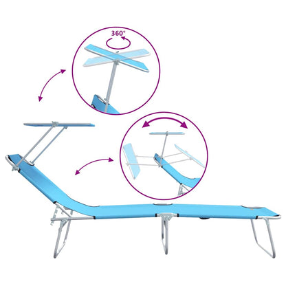 Sonnenliege 2-Person 2 pcs Blau 58 x 188 x 77cm Stoff