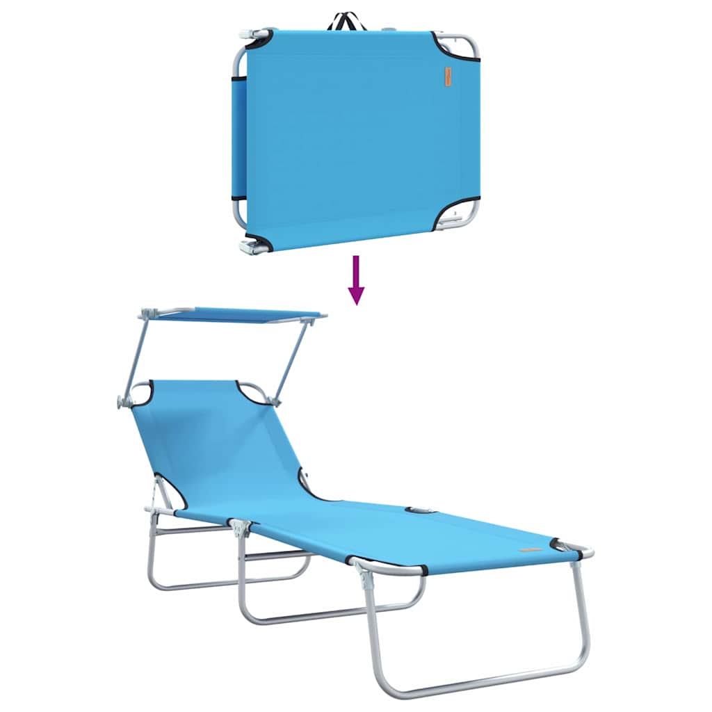 Sonnenliege 2-Person 2 pcs Blau 58 x 188 x 77cm Stoff