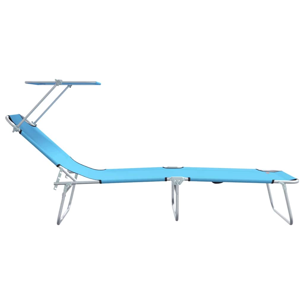 Sonnenliege 2-Person 2 pcs Blau 58 x 188 x 77cm Stoff