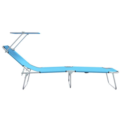 Sonnenliege 2-Person 2 pcs Blau 58 x 188 x 77cm Stoff