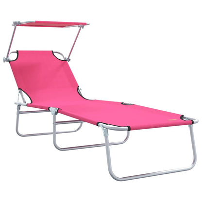 Sonnenliege 2-Person 2 pcs Rosa 58 x 188 x 77cm Stoff