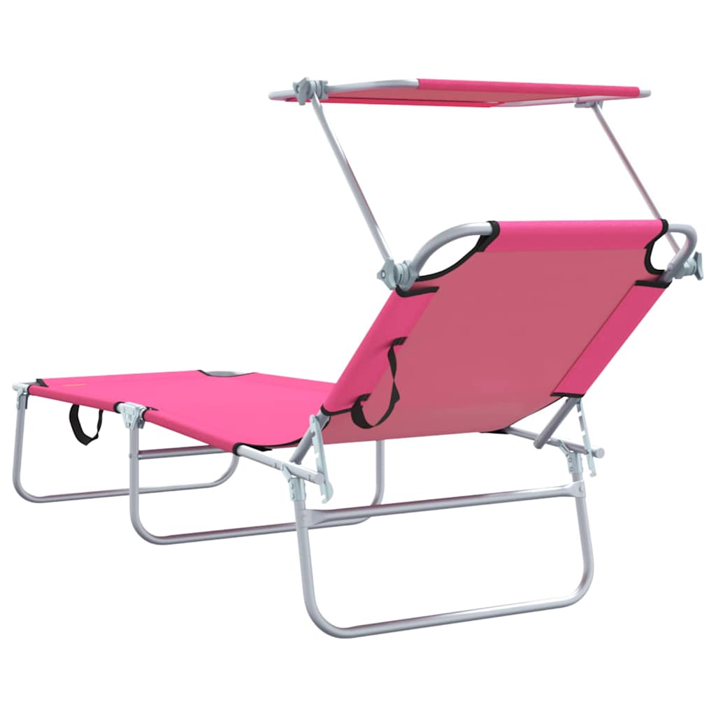 Sonnenliege 2-Person 2 pcs Rosa 58 x 188 x 77cm Stoff