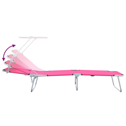 Sonnenliege 2-Person 2 pcs Rosa 58 x 188 x 77cm Stoff