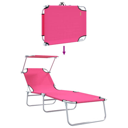 Sonnenliege 2-Person 2 pcs Rosa 58 x 188 x 77cm Stoff