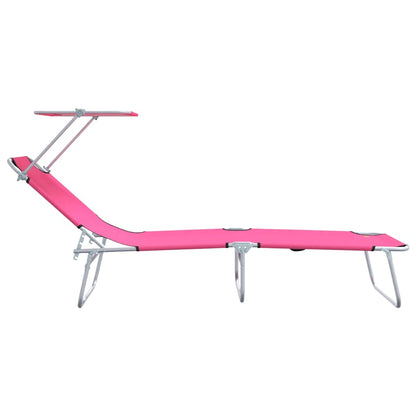 Sonnenliege 2-Person 2 pcs Rosa 58 x 188 x 77cm Stoff