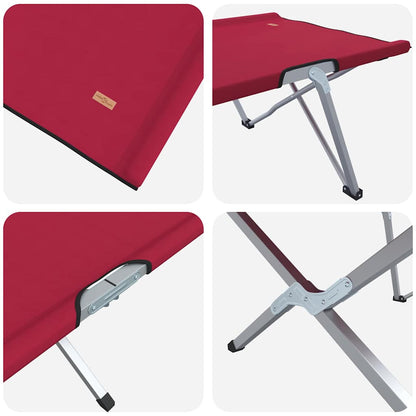 Klapp Schlafbett fürs Camping Rot 62 x 194 x 42 cm Oxford Stoff