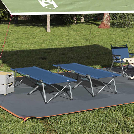 Klapp Schlafbett fürs Camping 2 pcs Blau 62 x 194 x 42 cm