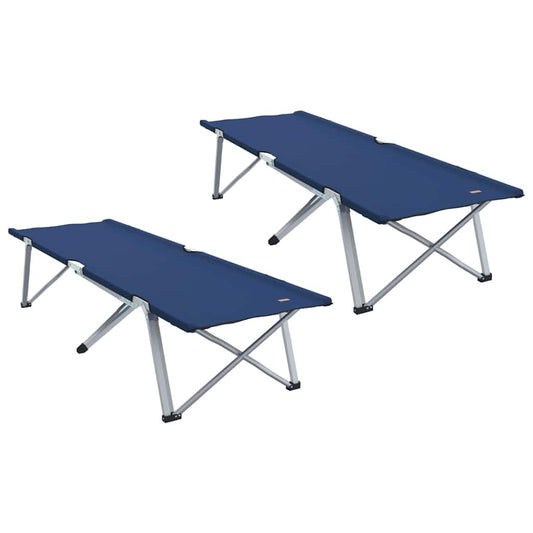 Klapp Schlafbett fürs Camping 2 pcs Blau 62 x 194 x 42 cm