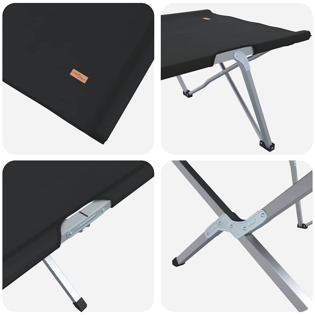 Klapp Schlafbett fürs Camping 2 pcs Schwarz 62 x 194 x 42 cm