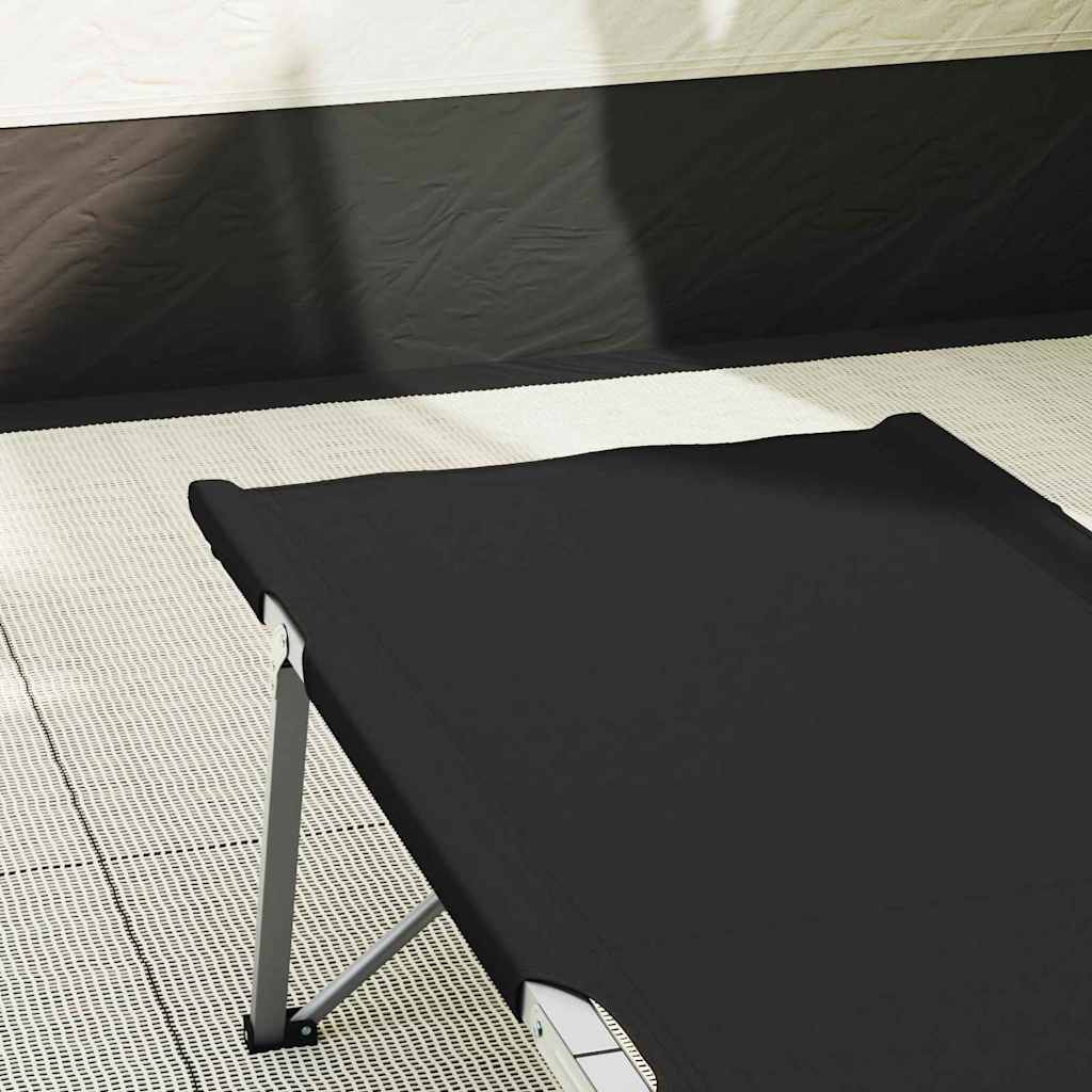 Klapp Schlafbett fürs Camping 2 pcs Schwarz 62 x 194 x 42 cm