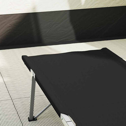 Klapp Schlafbett fürs Camping 2 pcs Schwarz 62 x 194 x 42 cm