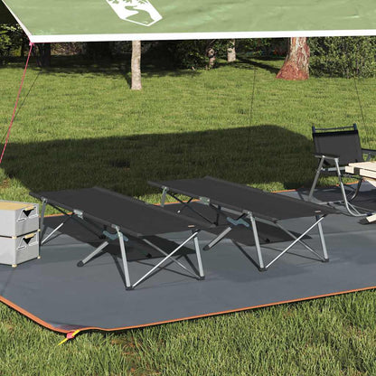 Klapp Schlafbett fürs Camping 2 pcs Schwarz 62 x 194 x 42 cm