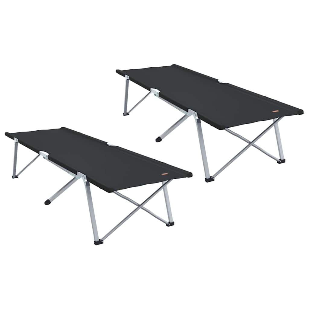 Klapp Schlafbett fürs Camping 2 pcs Schwarz 62 x 194 x 42 cm