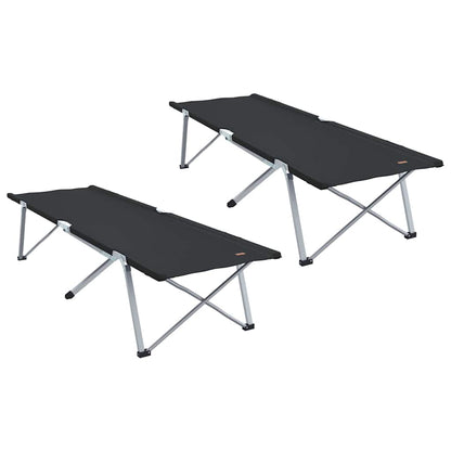 Klapp Schlafbett fürs Camping 2 pcs Schwarz 62 x 194 x 42 cm