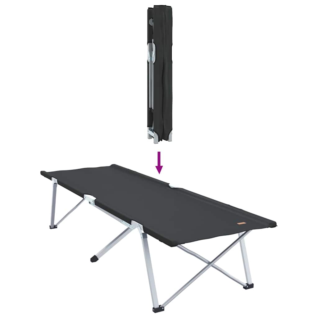 Klapp Schlafbett fürs Camping 2 pcs Schwarz 62 x 194 x 42 cm