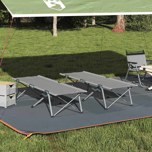 Klapp Schlafbett fürs Camping 2 pcs Grau 62 x 194 x 42 cm